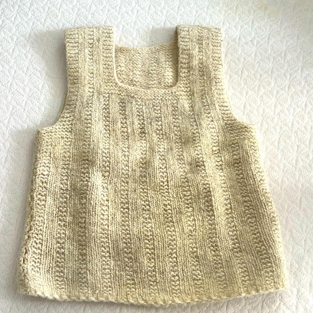 Vintage hand-knit wool vest